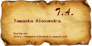 Tamaska Alexandra névjegykártya